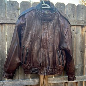 Vintage Midway Brown Bomber Leather 